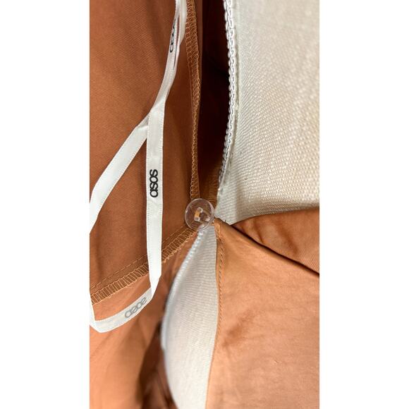 ASOS V Neck Satin Cami Wrap Midi Dress Chocolate Brown Womens Size 4 New - Picture 11 of 14